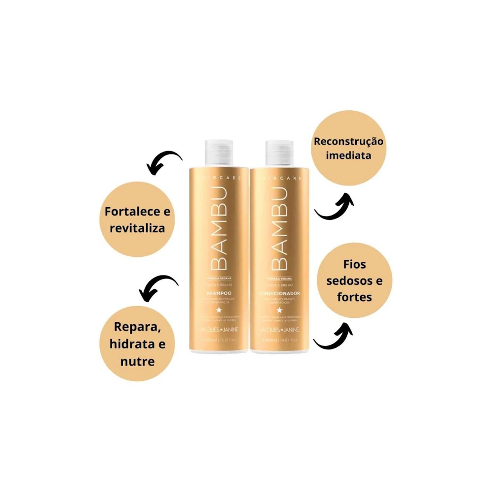  Shampoo + Condicionador Hair Care Bamboo 440ML - Jacques Janine ÚNICO 2
