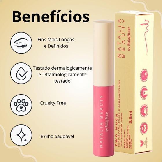 SERUM PARA CILIOS E SOBRANCELHAS TWO MUCH NATALIA BEAUTY - RUBY ROSE 3,8ml 4