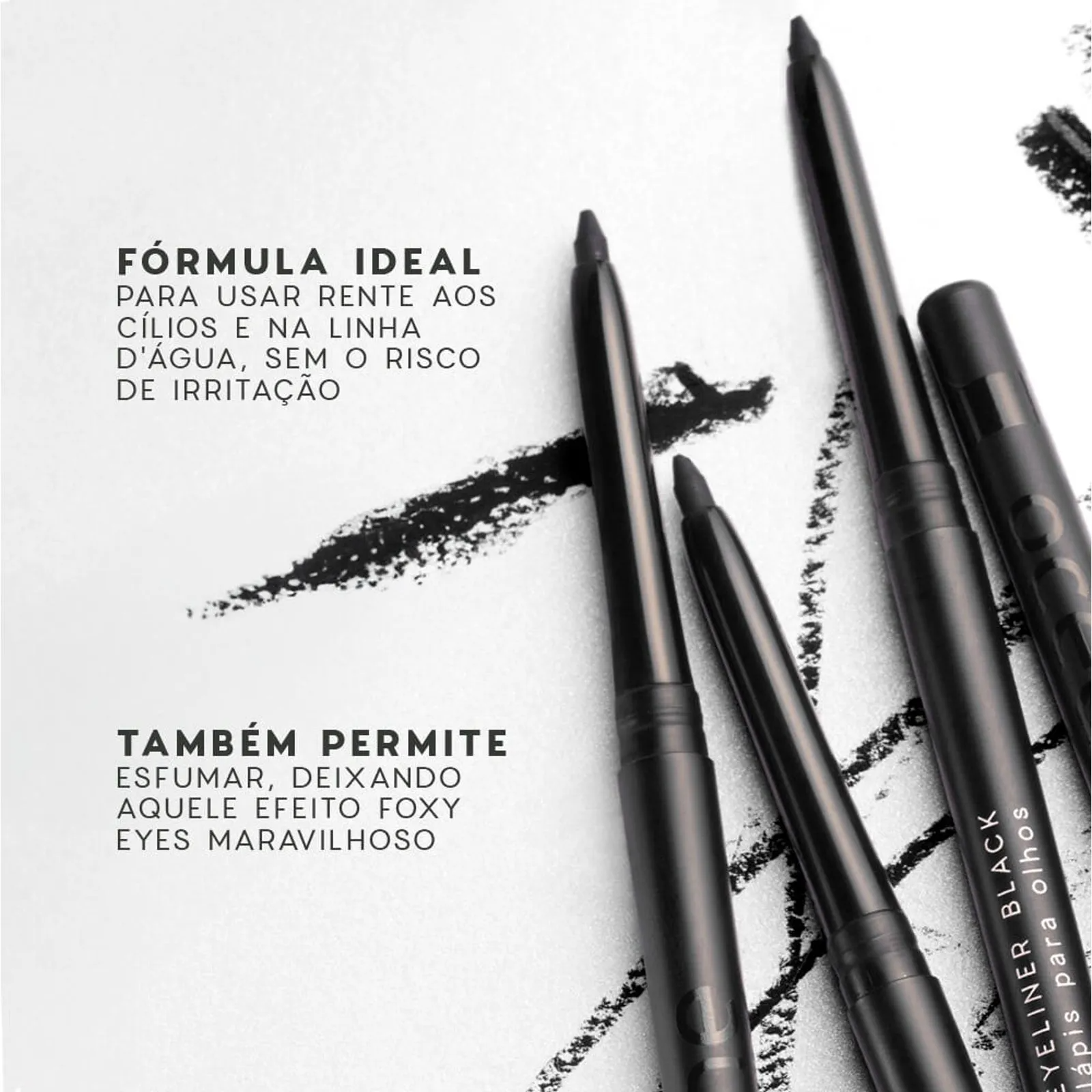 Lapis de Olhos Retratil Preto - Eyeliner Black - Oceane Preto 3