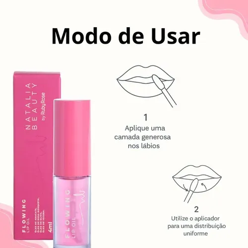 Lip Oil Flowing Natalia Beauty - Ruby Rose ÚNICO 3