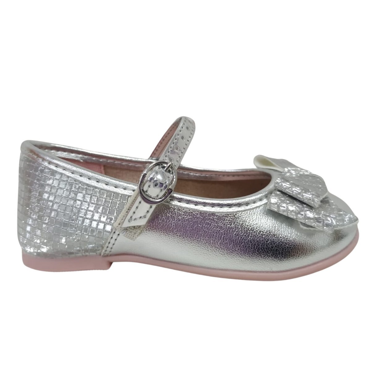 SAPATILHA MOLEKINHA BABY MAXI LAÇO 2106.1043 Prata/Rosa 4
