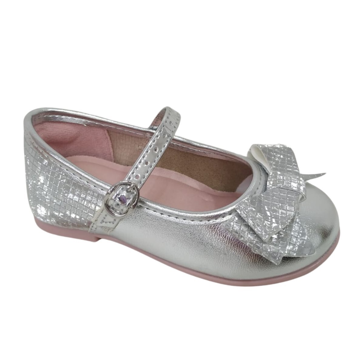 SAPATILHA MOLEKINHA BABY MAXI LAÇO 2106.1043 Prata/Rosa 5