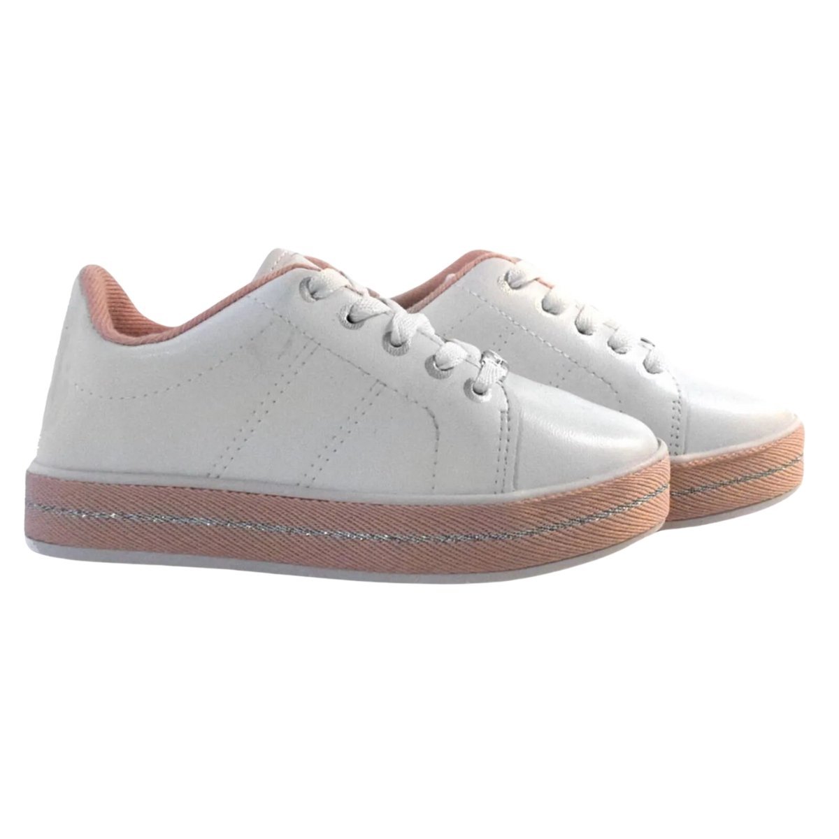 TÊNIS MOLEKINHA MENINA FLATFORM 2520.320 Branco/Rosa 2