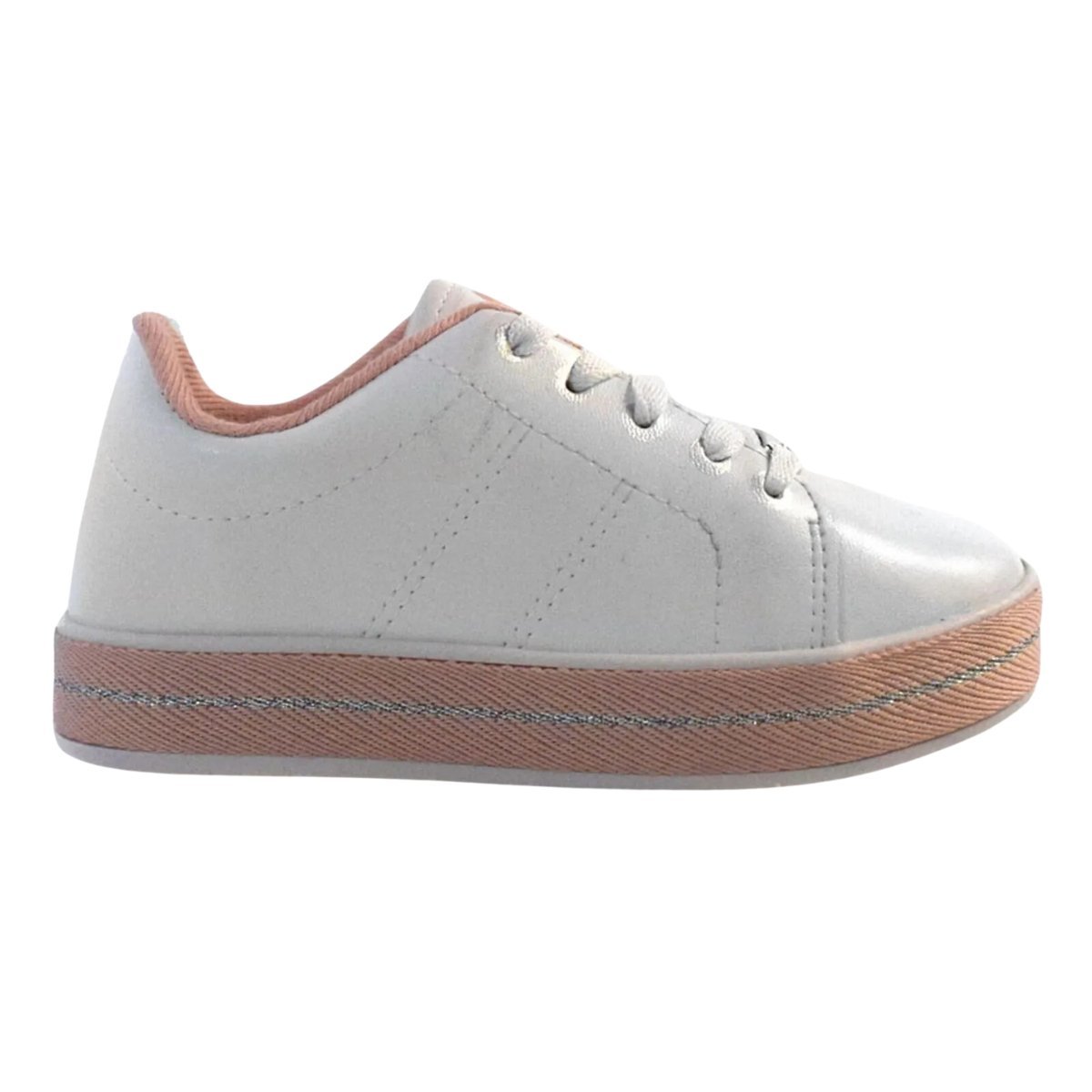 TÊNIS MOLEKINHA MENINA FLATFORM 2520.320 Branco/Rosa 4