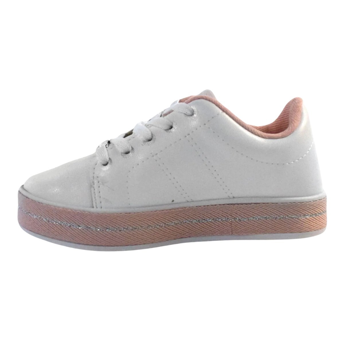 TÊNIS MOLEKINHA MENINA FLATFORM 2520.320 Branco/Rosa 5