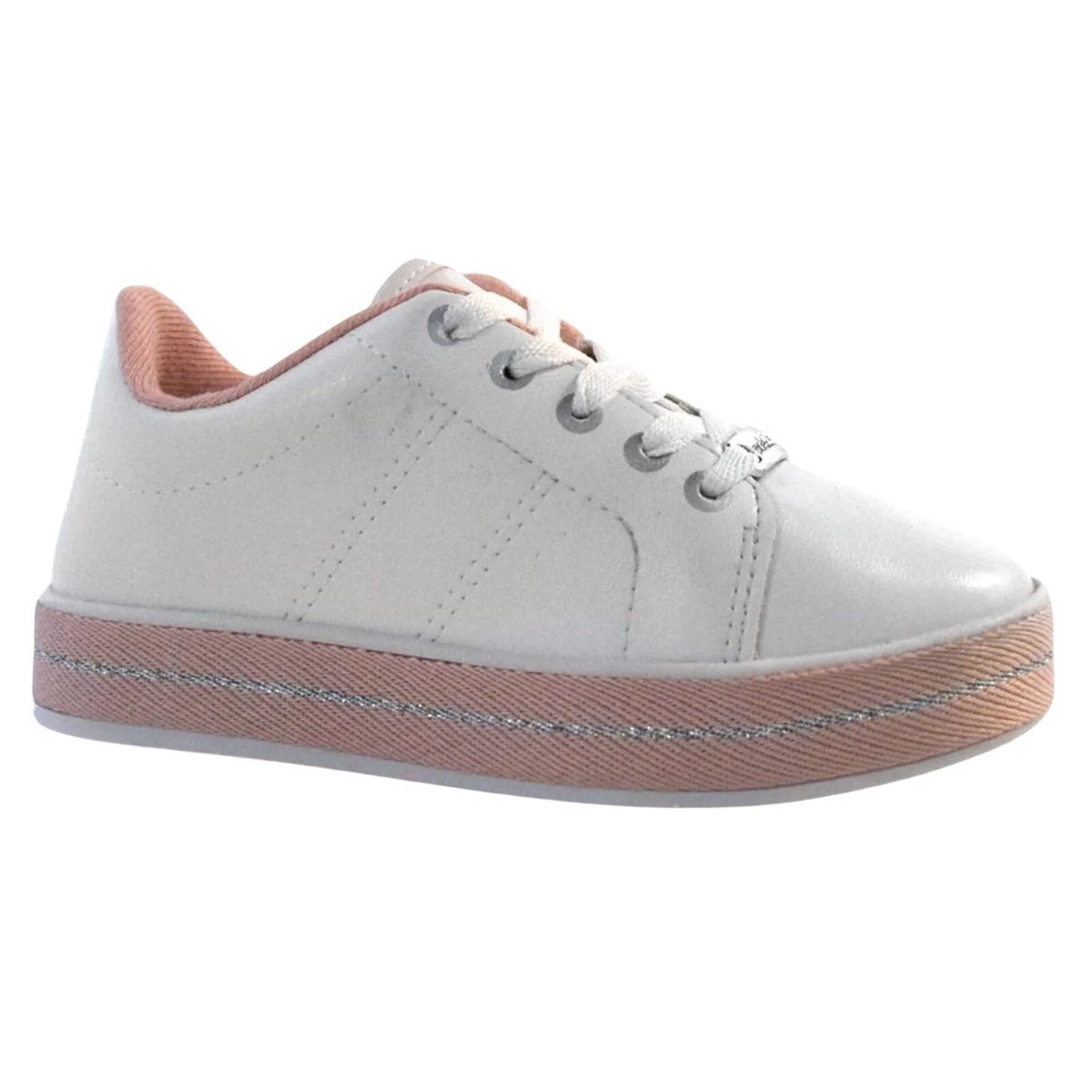 TÊNIS MOLEKINHA MENINA FLATFORM 2520.320 Branco/Rosa 6