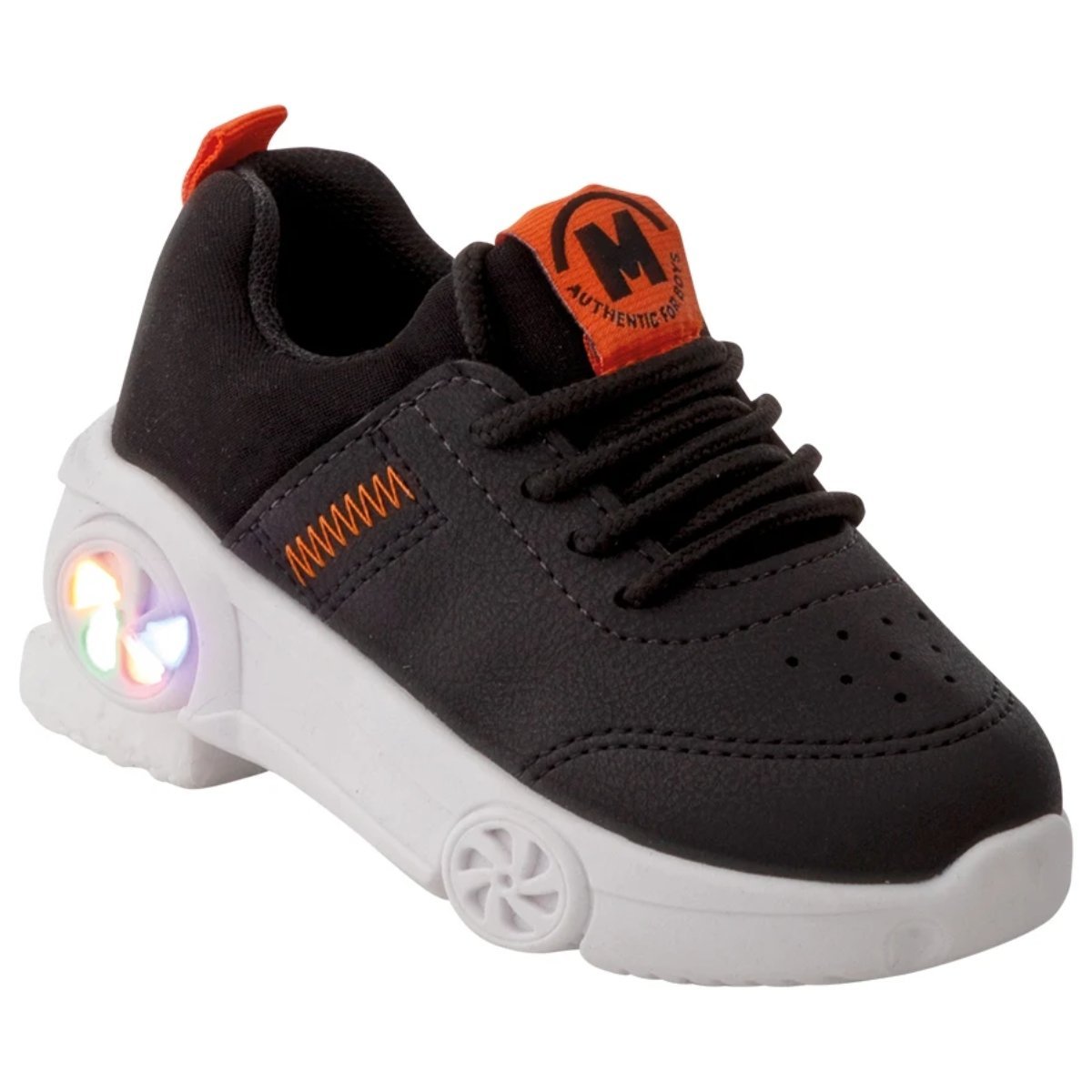 TÊNIS MOLEKINHO BABY LED 2632.105 Preto/Laranja 3