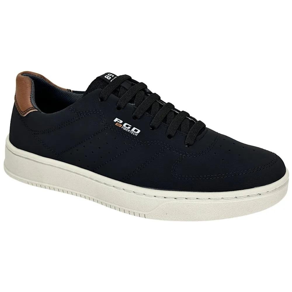 TÊNIS CASUAL PEGADA MASCULINO EM MICROFIBRA 171902 Preto/Marrom 2
