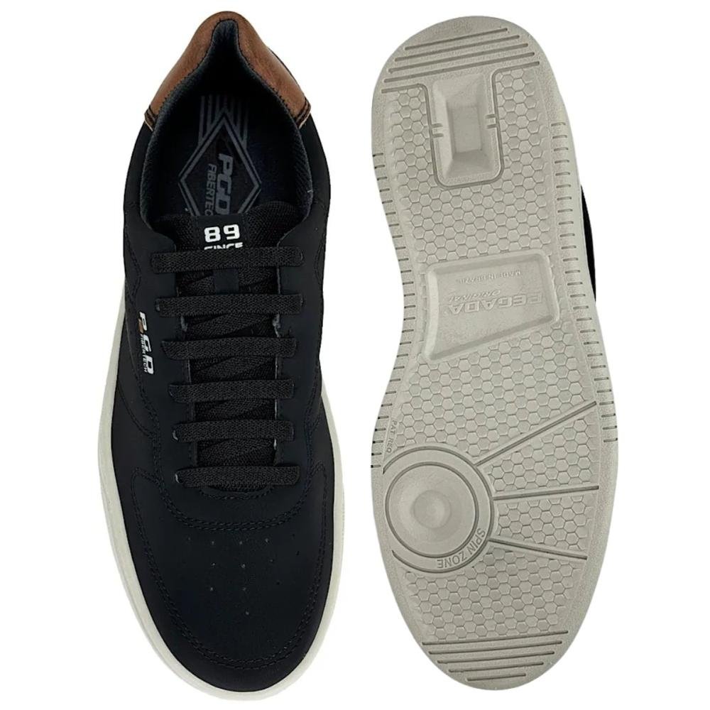 TÊNIS CASUAL PEGADA MASCULINO EM MICROFIBRA 171902 Preto/Marrom 3