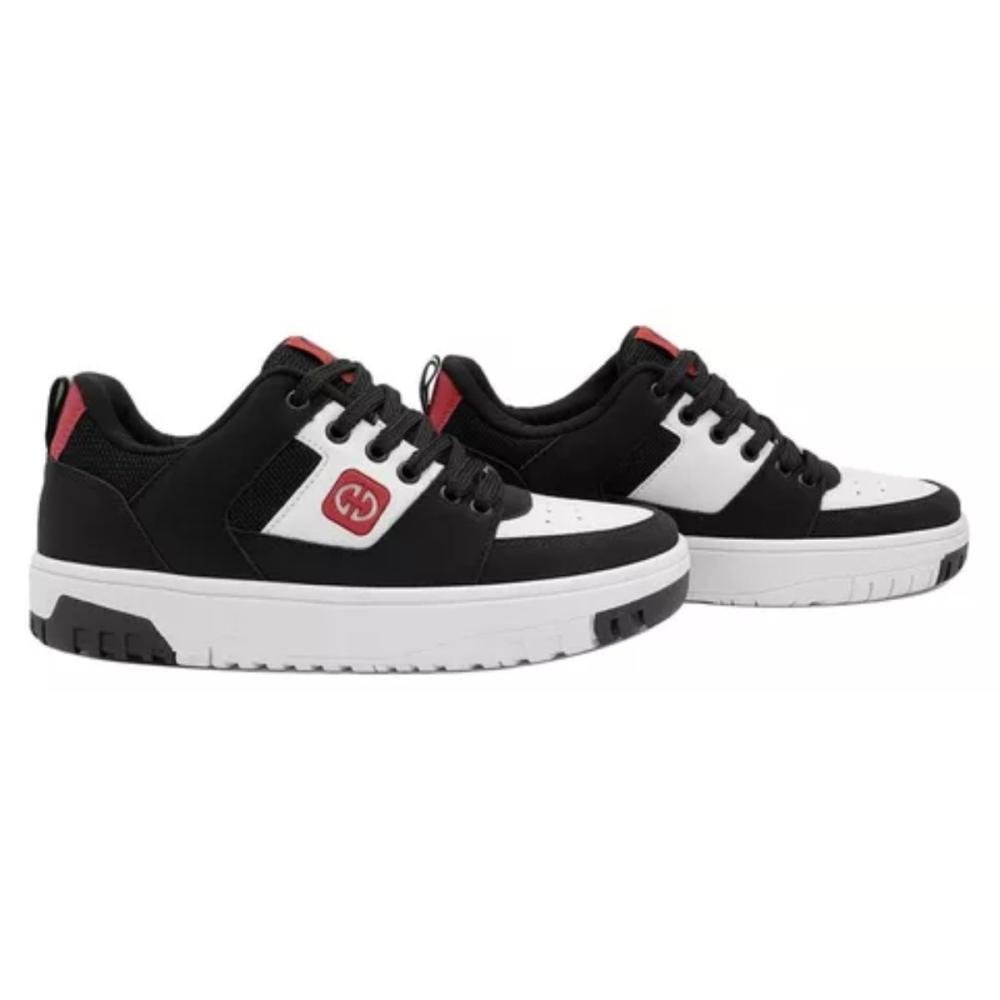 TÊNIS OLLIE MASCULINO CASUAL TYGER 2 Preto/Branco/Vermelho 2