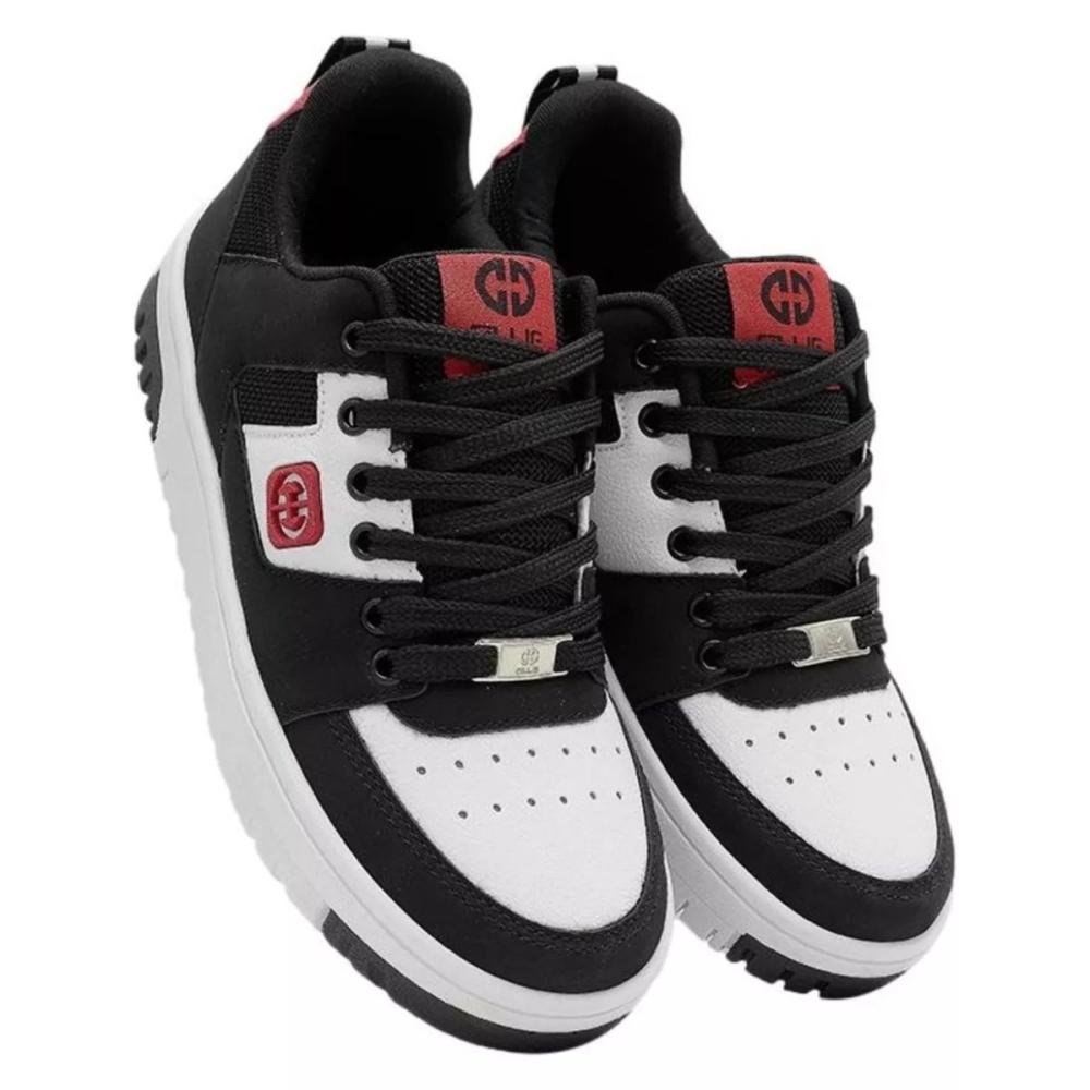 TÊNIS OLLIE MASCULINO CASUAL TYGER 2 Preto/Branco/Vermelho 3