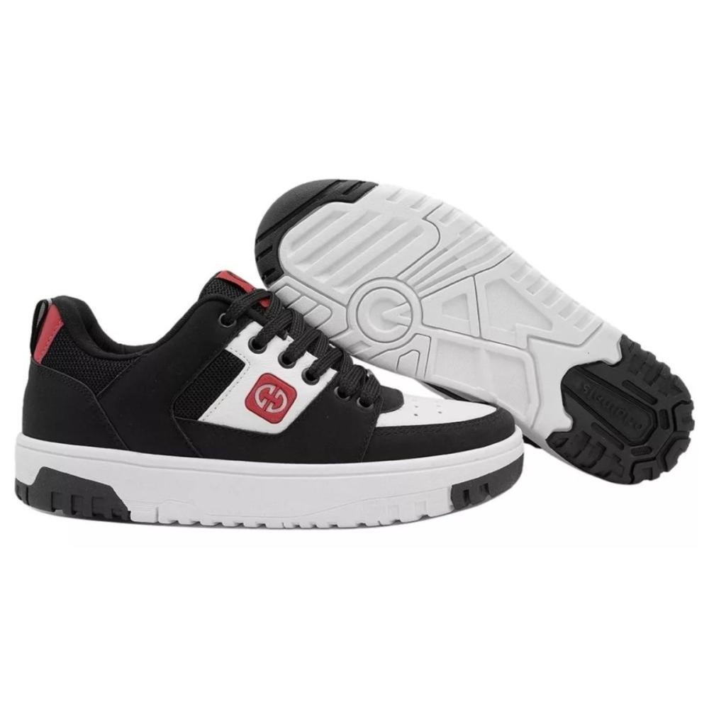 TÊNIS OLLIE MASCULINO CASUAL TYGER 2 Preto/Branco/Vermelho 5