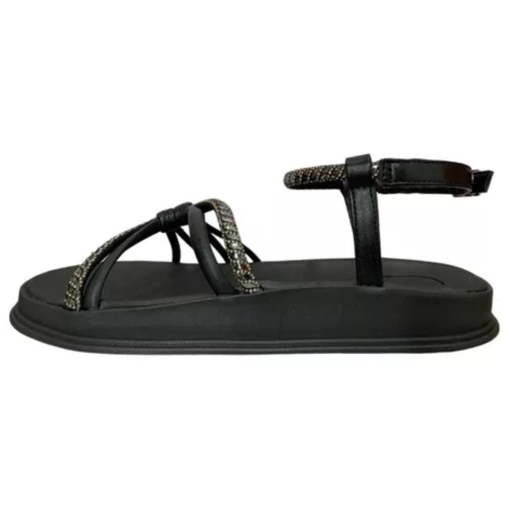 SANDÁLIA PAPETE MOLECA STRASS 5509.103 Preto 4