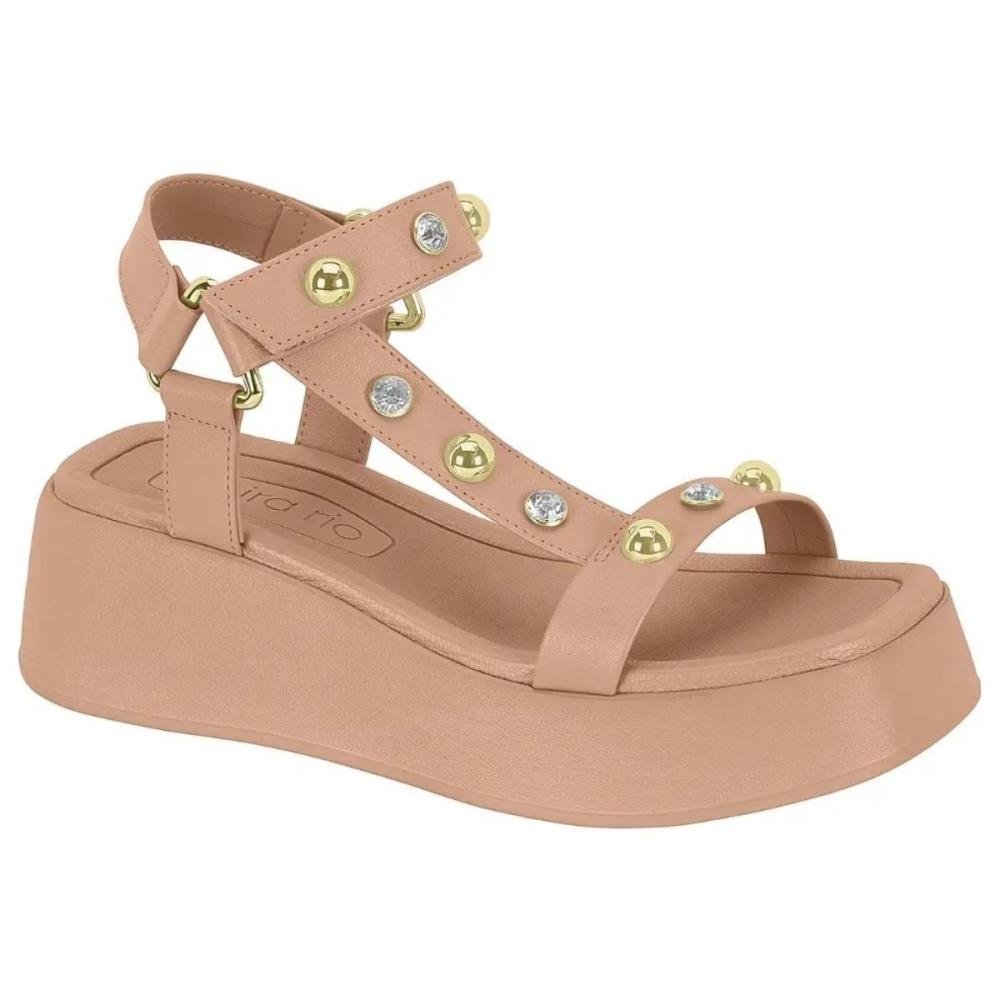 SANDÁLIA ANABELA BEIRA RIO CONFORTO PEDRARIA Marrom