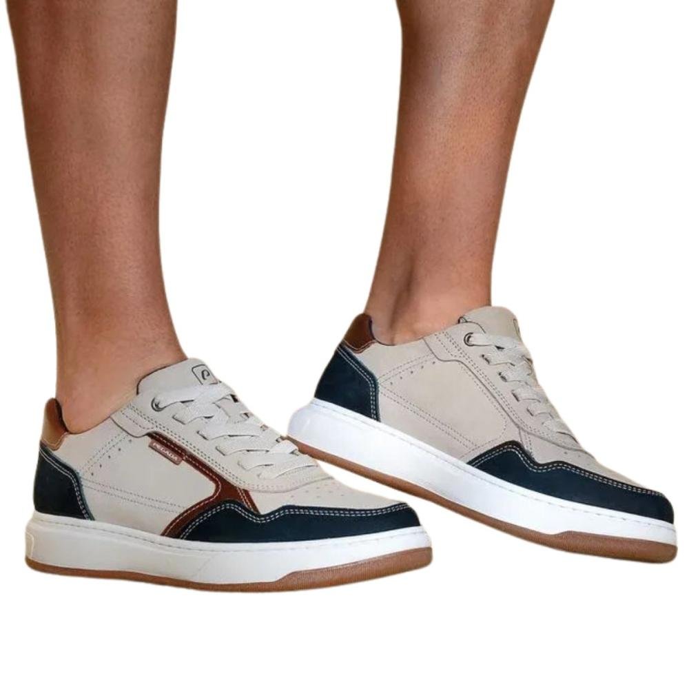 TÊNIS CASUAL PEGADA MASCULINO EM COURO 111704 Branco 2