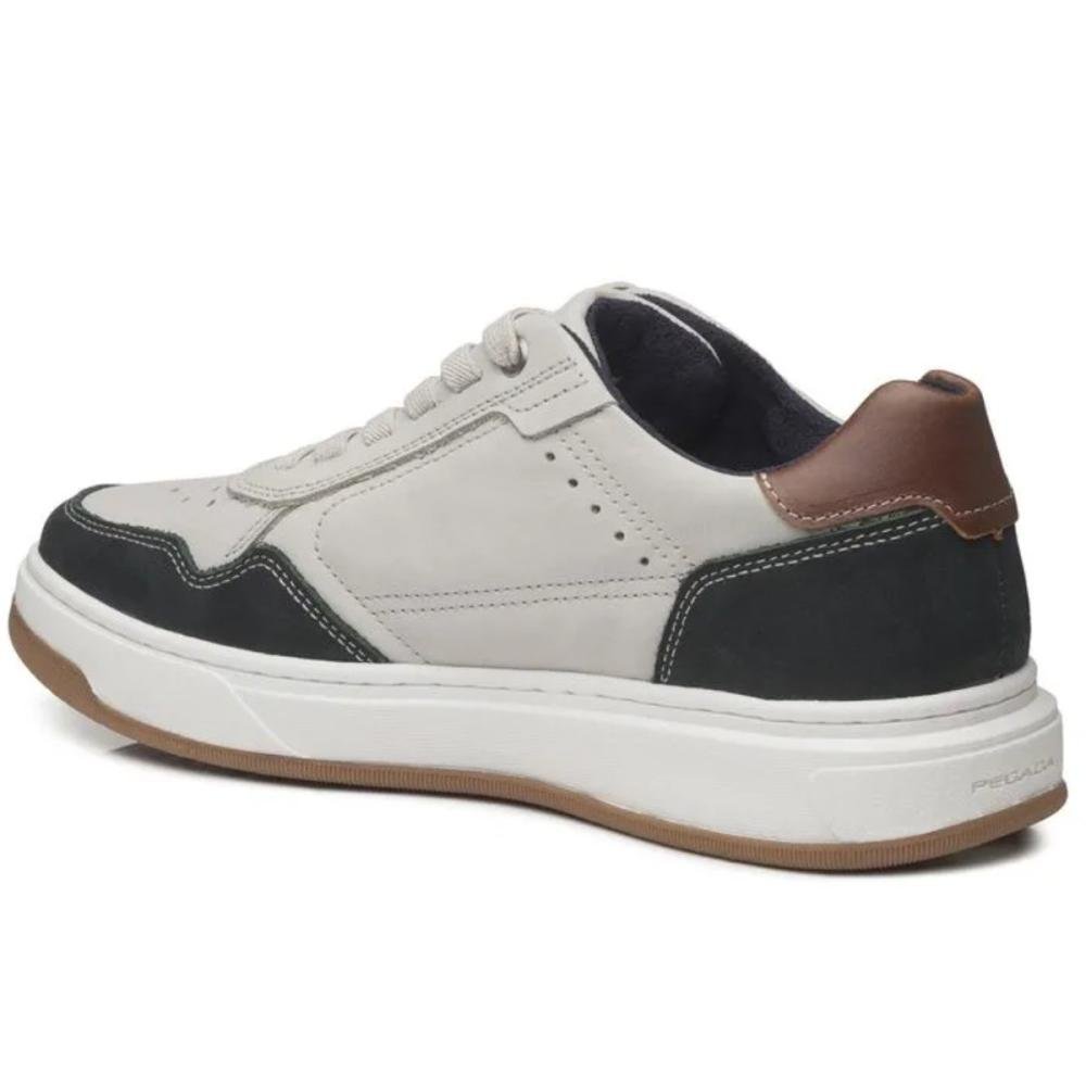 TÊNIS CASUAL PEGADA MASCULINO EM COURO 111704 Branco 5