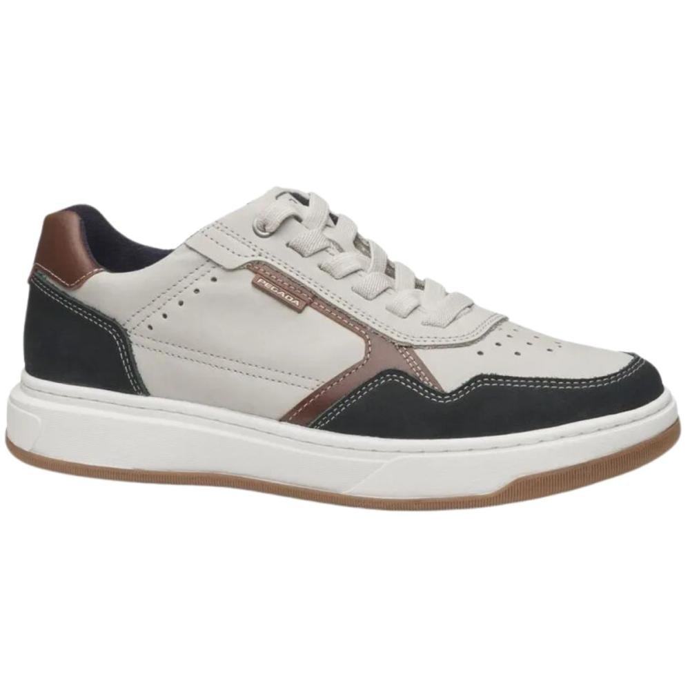 TÊNIS CASUAL PEGADA MASCULINO EM COURO 111704 Branco 1