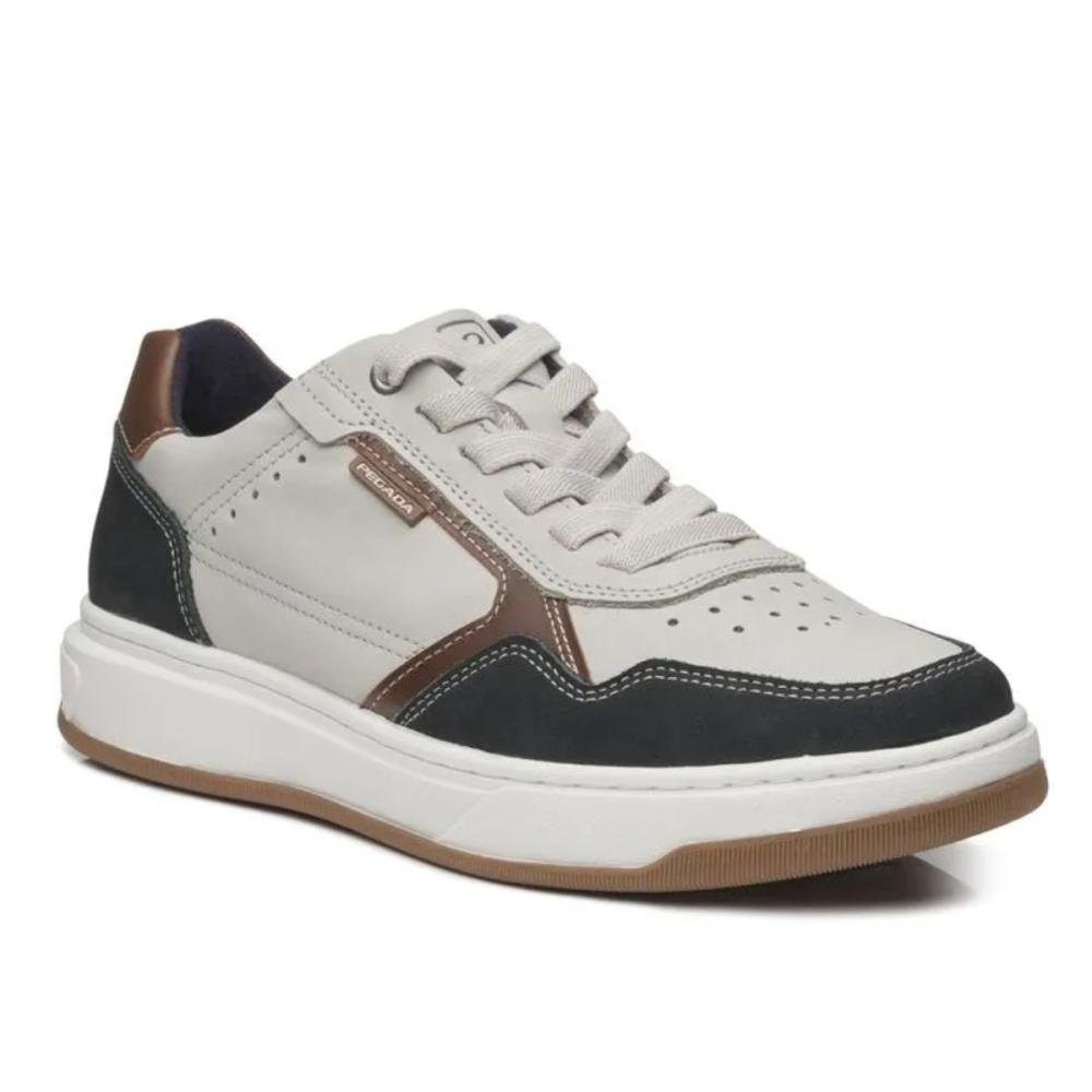 TÊNIS CASUAL PEGADA MASCULINO EM COURO 111704 Branco 3