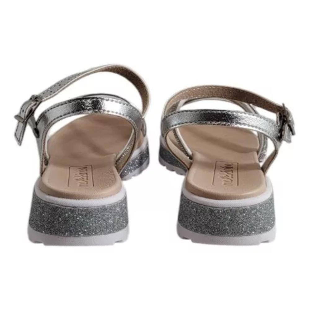 SANDÁLIA MOLEKINHA MENINA FLATFORM 2361.205 Prata/Branco 5