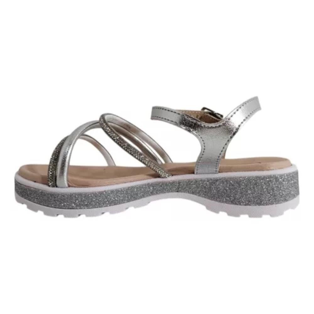 SANDÁLIA MOLEKINHA MENINA FLATFORM 2361.205 Prata/Branco 6