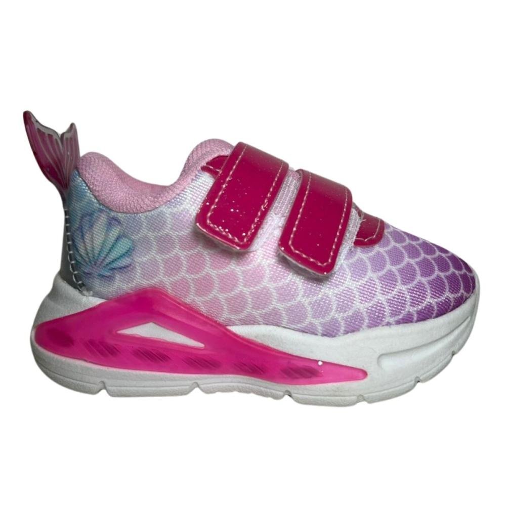TÊNIS MINI PÉ BEBÊ SEREIA LED 2413 Rosa 6