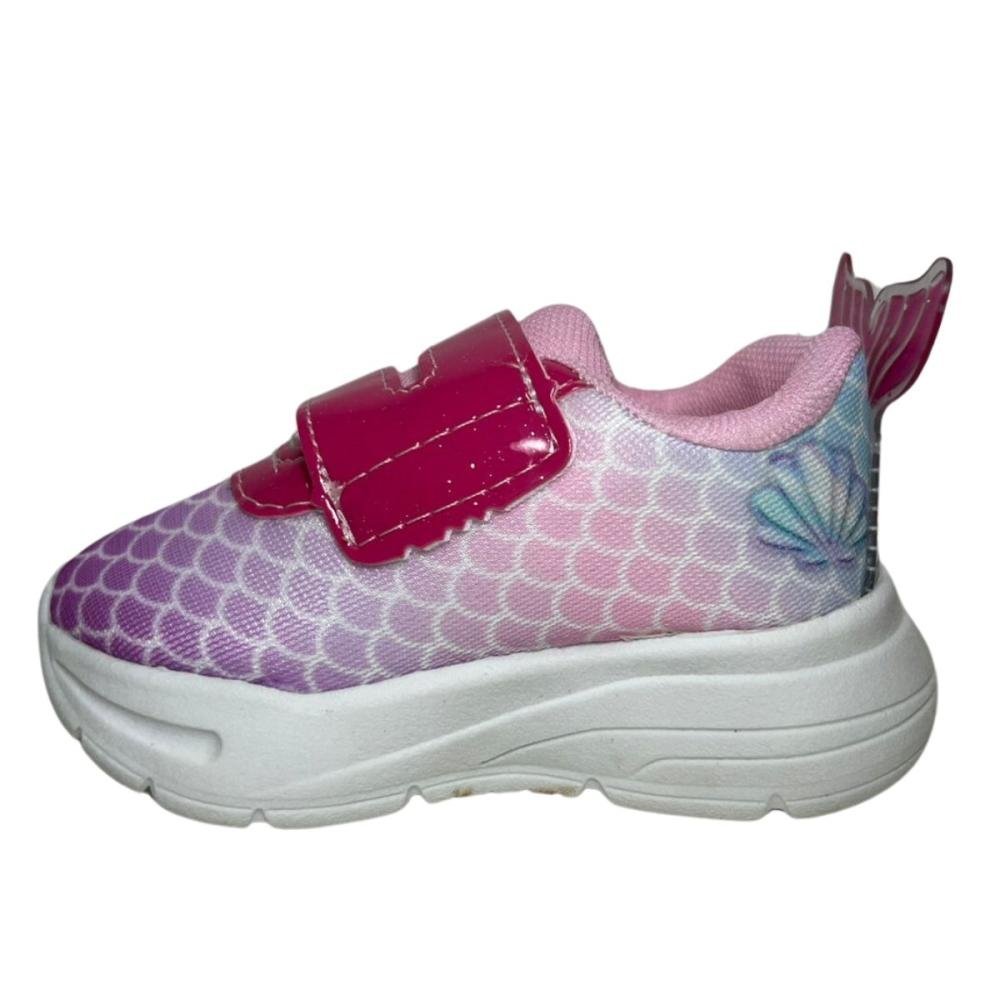 TÊNIS MINI PÉ BEBÊ SEREIA LED 2413 Rosa 7