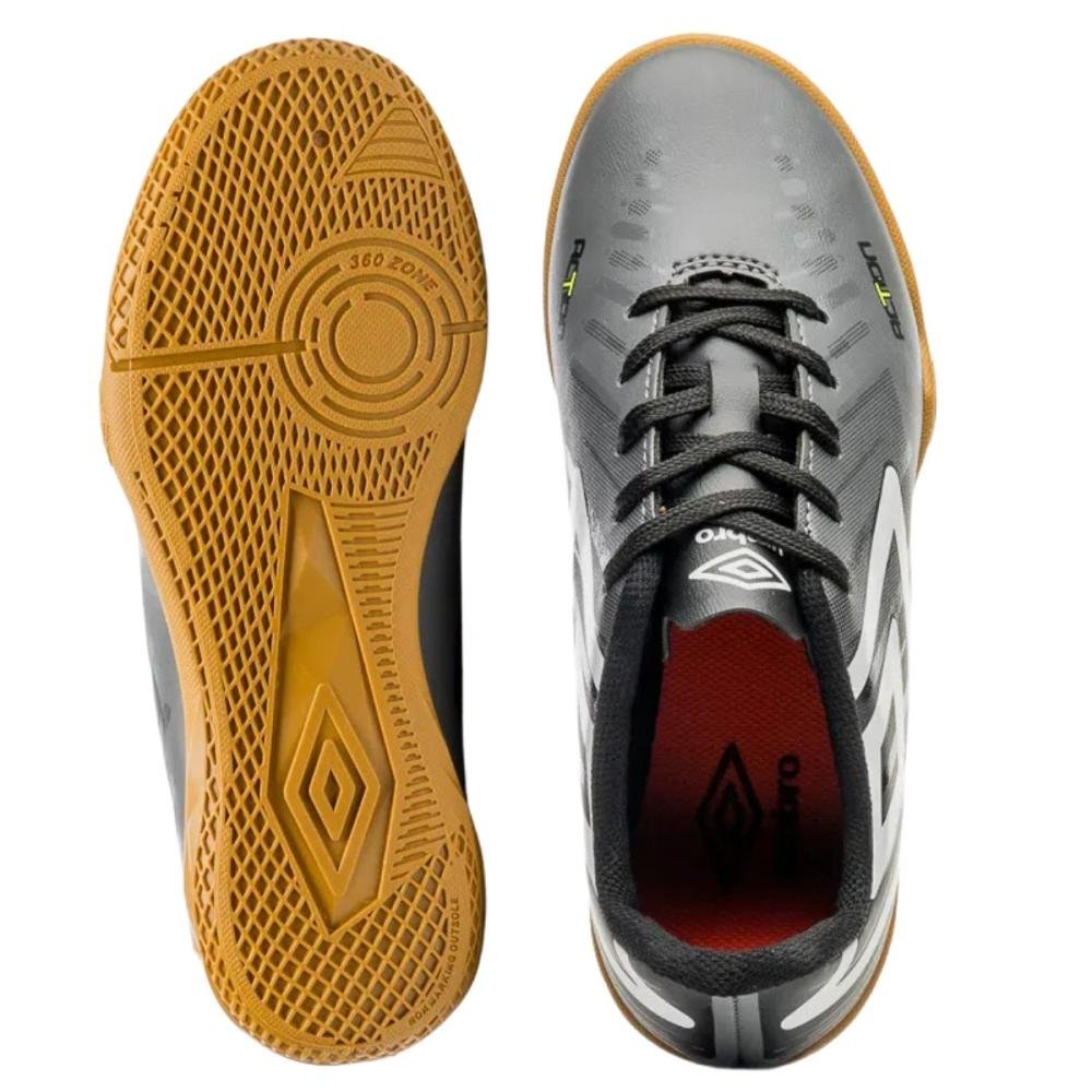 CHUTEIRA FUTSAL UMBRO ACTION JR U07FB00285 Cinza/Branco 2