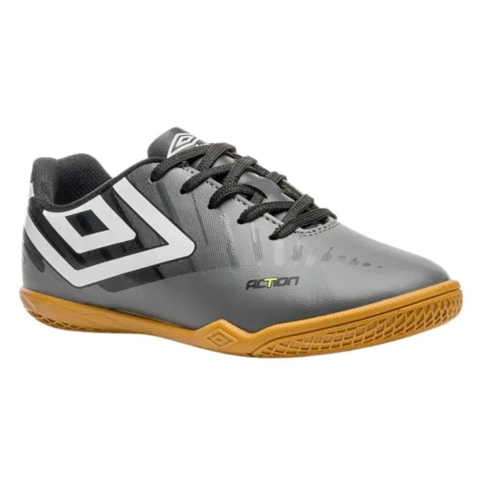 CHUTEIRA FUTSAL UMBRO ACTION JR U07FB00285 Cinza/Branco 3