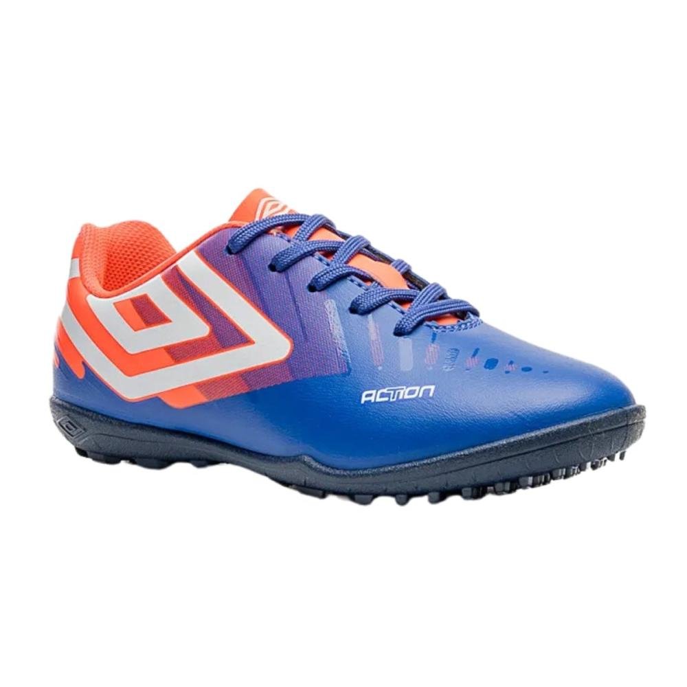CHUTEIRA SOCIETY UMBRO ACTION JR U07FB00286 Azul/Laranja 2