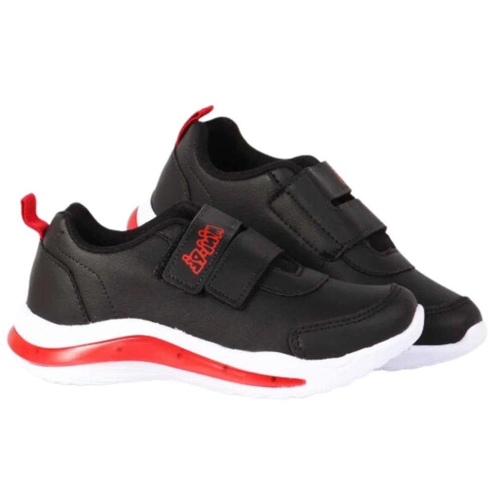 TÊNIS MINI PÉ INFANTIL LED 2337 Preto/Vermelho 2