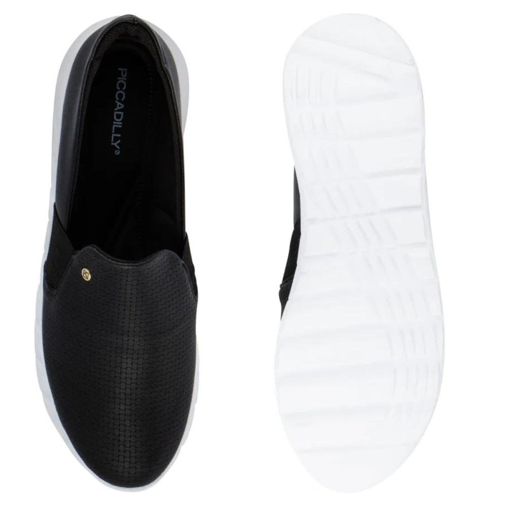 TÊNIS PICCADILLY SLIP ON 970109 Preto/Branco 2
