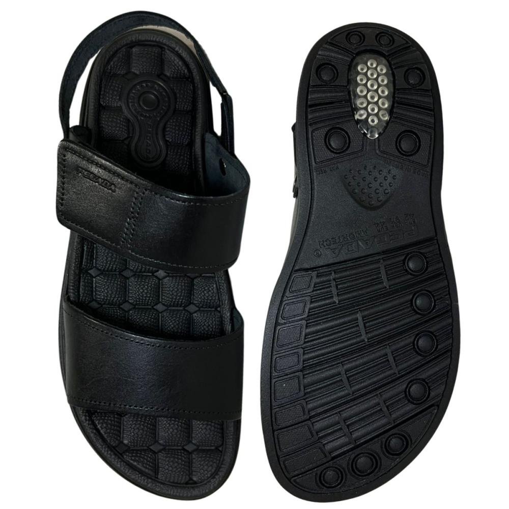 SANDÁLIA PEGADA MASCULINA EM COURO 131286 Preto 2