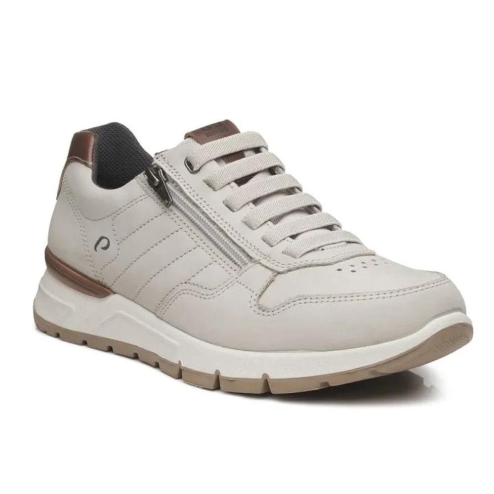 TÊNIS CASUAL PEGADA MASCULINO EM COURO 111603 Branco 2