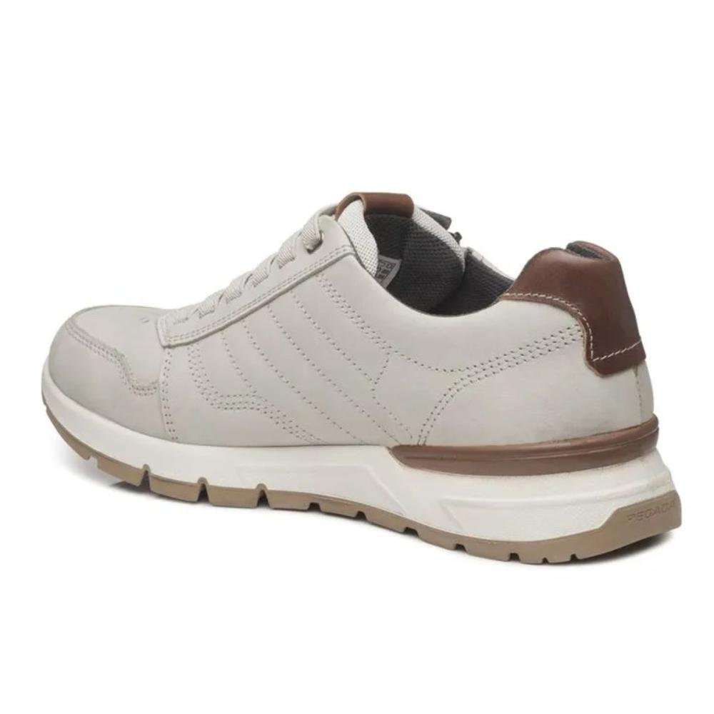 TÊNIS CASUAL PEGADA MASCULINO EM COURO 111603 Branco 4