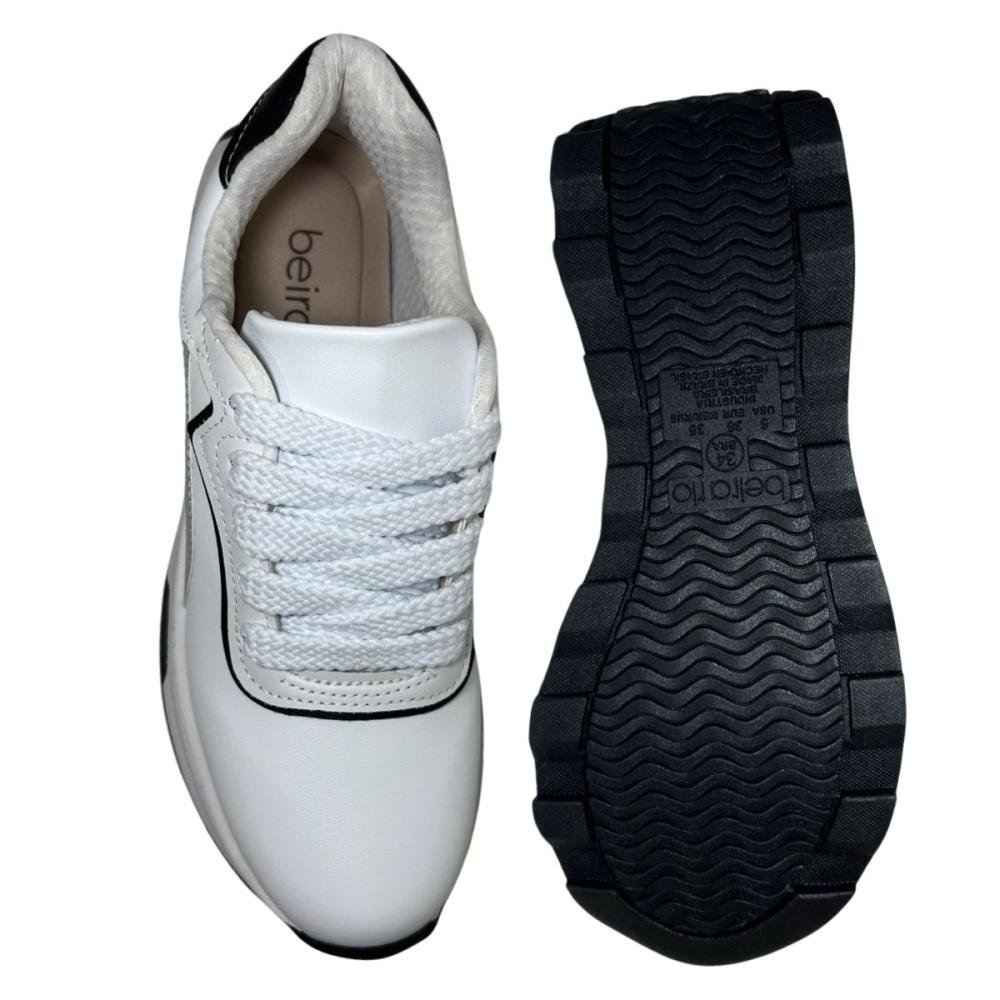 TÊNIS BEIRA RIO CASUAL 4328.103 Branco/Preto 4