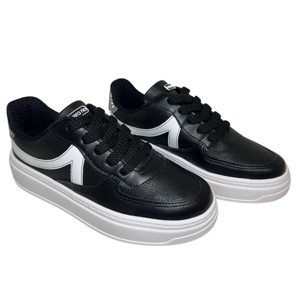 TÊNIS BEIRA RIO CASUAL BRILHO 4305.113 Preto/Branco 3