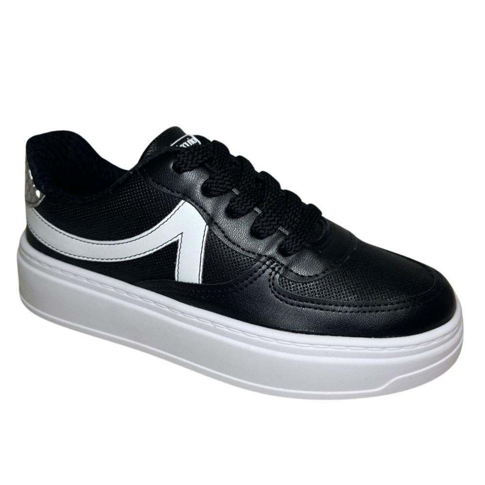 TÊNIS BEIRA RIO CASUAL BRILHO 4305.113 Preto/Branco 6