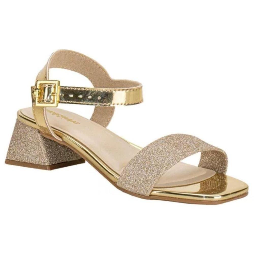 SANDÁLIA MOLEKINHA MENINA SALTO BLOCO GLITTER 2347.100 Dourado 4