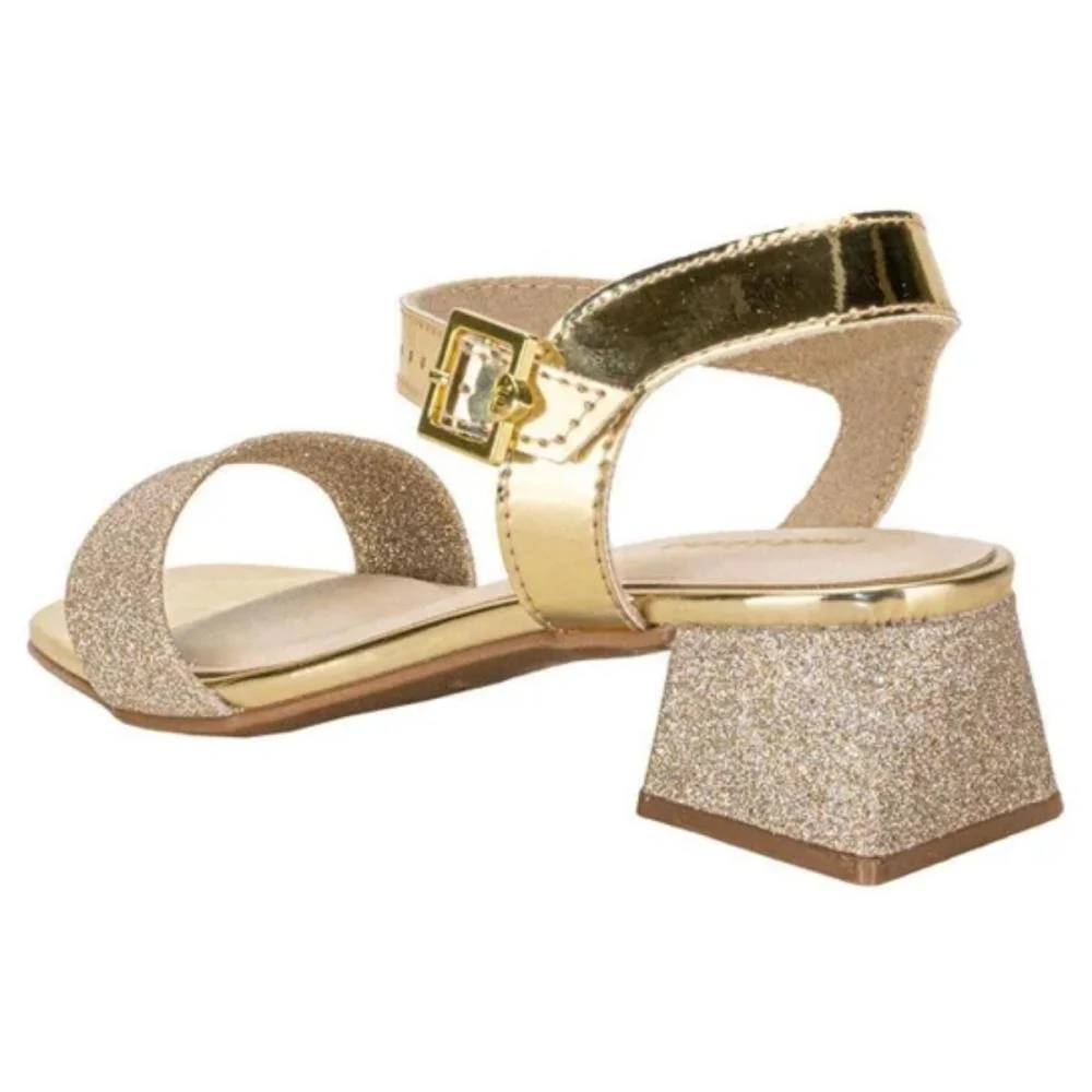 SANDÁLIA MOLEKINHA MENINA SALTO BLOCO GLITTER 2347.100 Dourado 5
