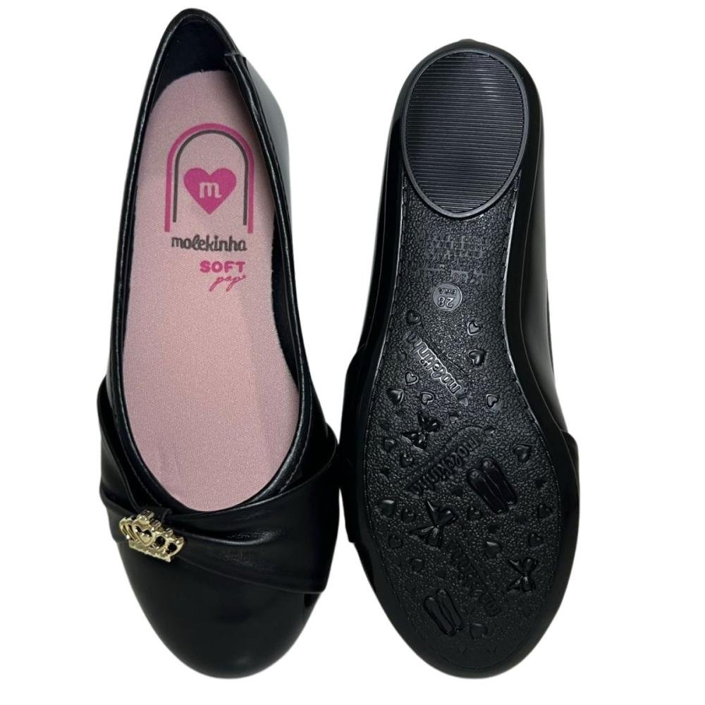 SAPATILHA MOLEKINHA MENINA COROA 2502.1008 Preto 3