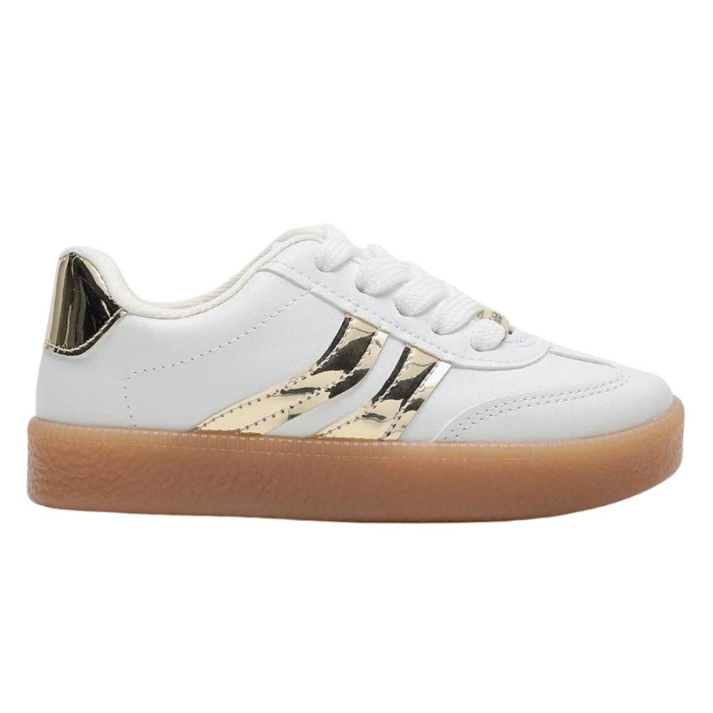 TÊNIS CASUAL MOLEKINHA MENINA 2582.102 Branco/Ouro 3