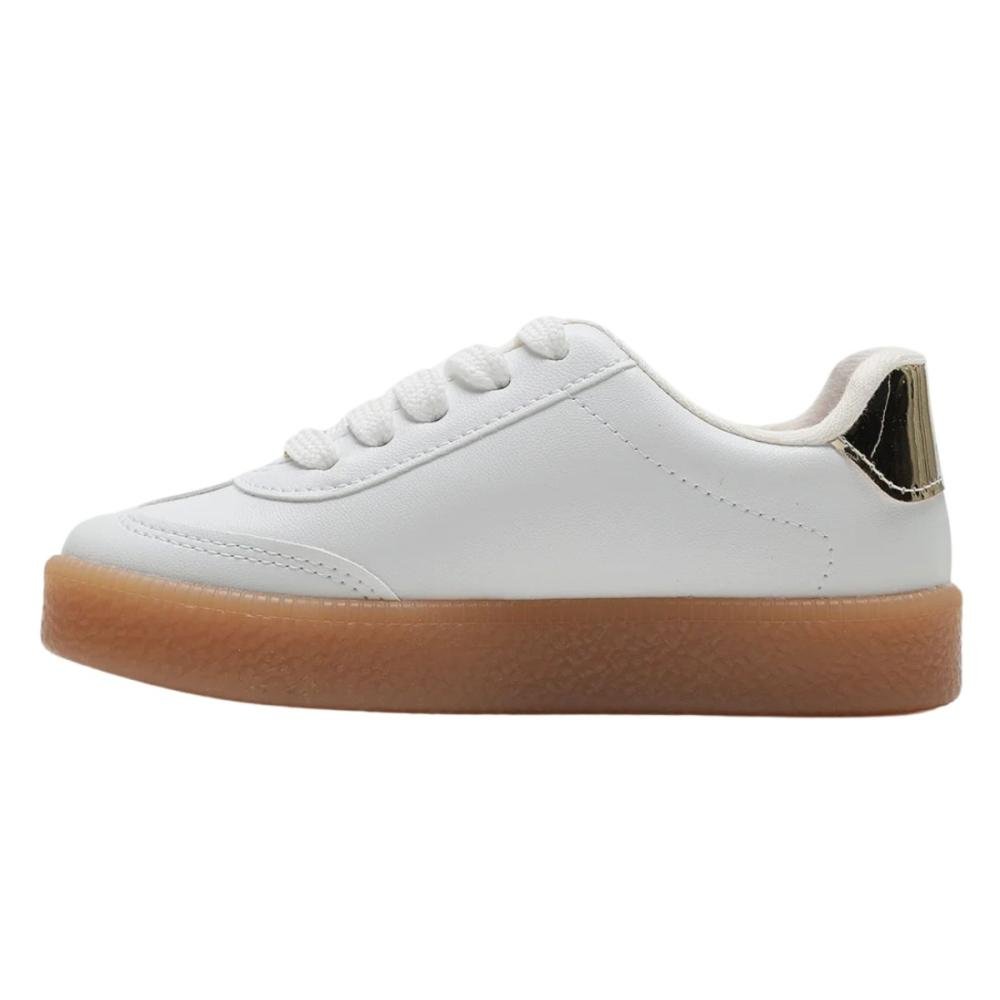 TÊNIS CASUAL MOLEKINHA MENINA 2582.102 Branco/Ouro 5