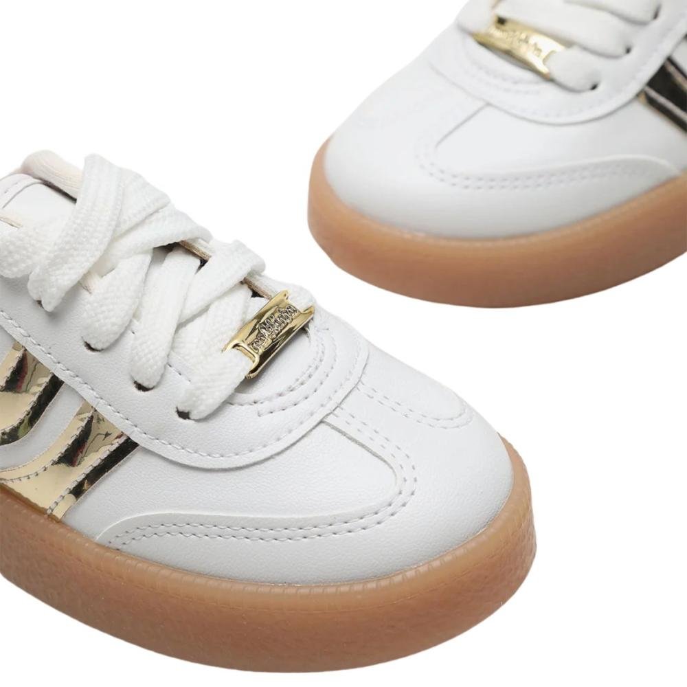 TÊNIS CASUAL MOLEKINHA MENINA 2582.102 Branco/Ouro 6