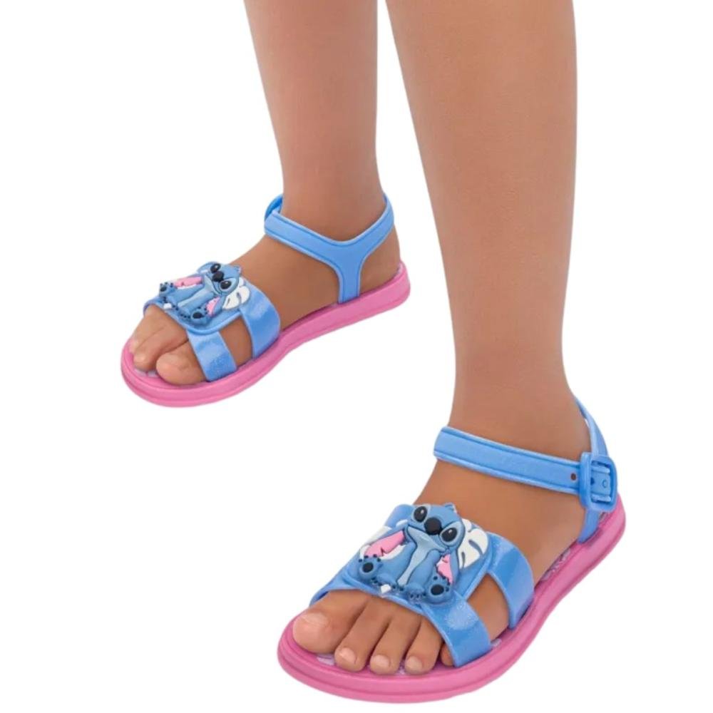 SANDÁLIA GRENDENE KIDS STITCH PET SHOP 23321 Rosa/Azul 6