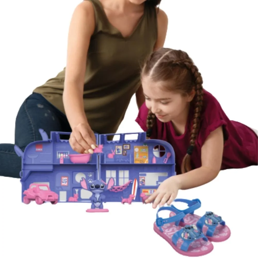 SANDÁLIA GRENDENE KIDS STITCH PET SHOP 23321 Rosa/Azul 7