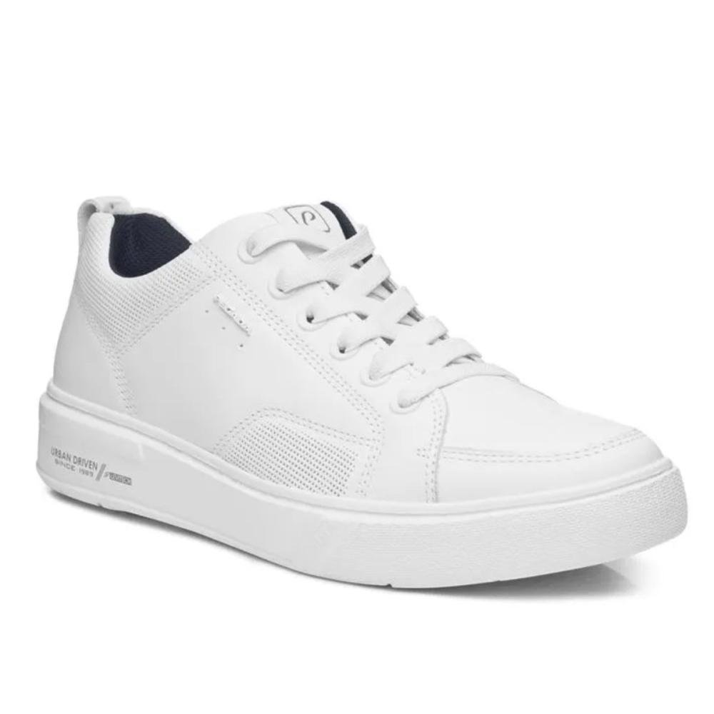 TÊNIS CASUAL PEGADA MASCULINO EM COURO 111902 Branco 2