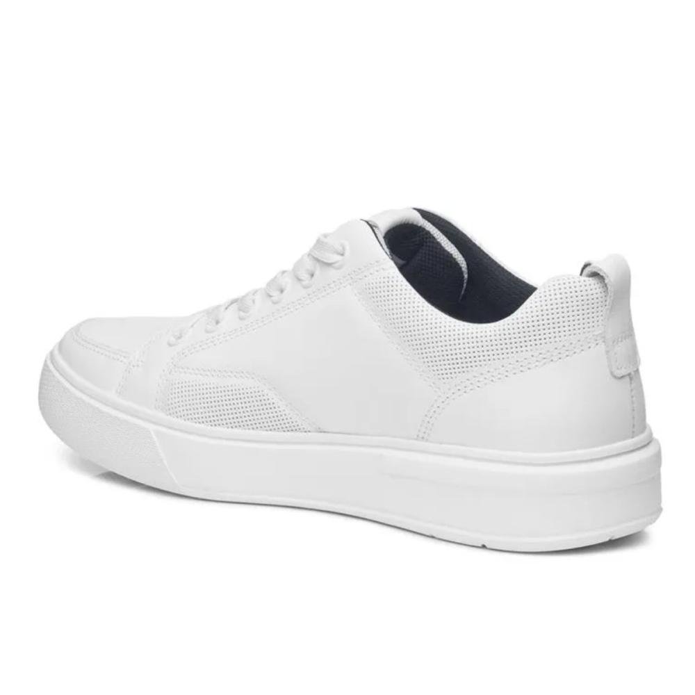 TÊNIS CASUAL PEGADA MASCULINO EM COURO 111902 Branco 4
