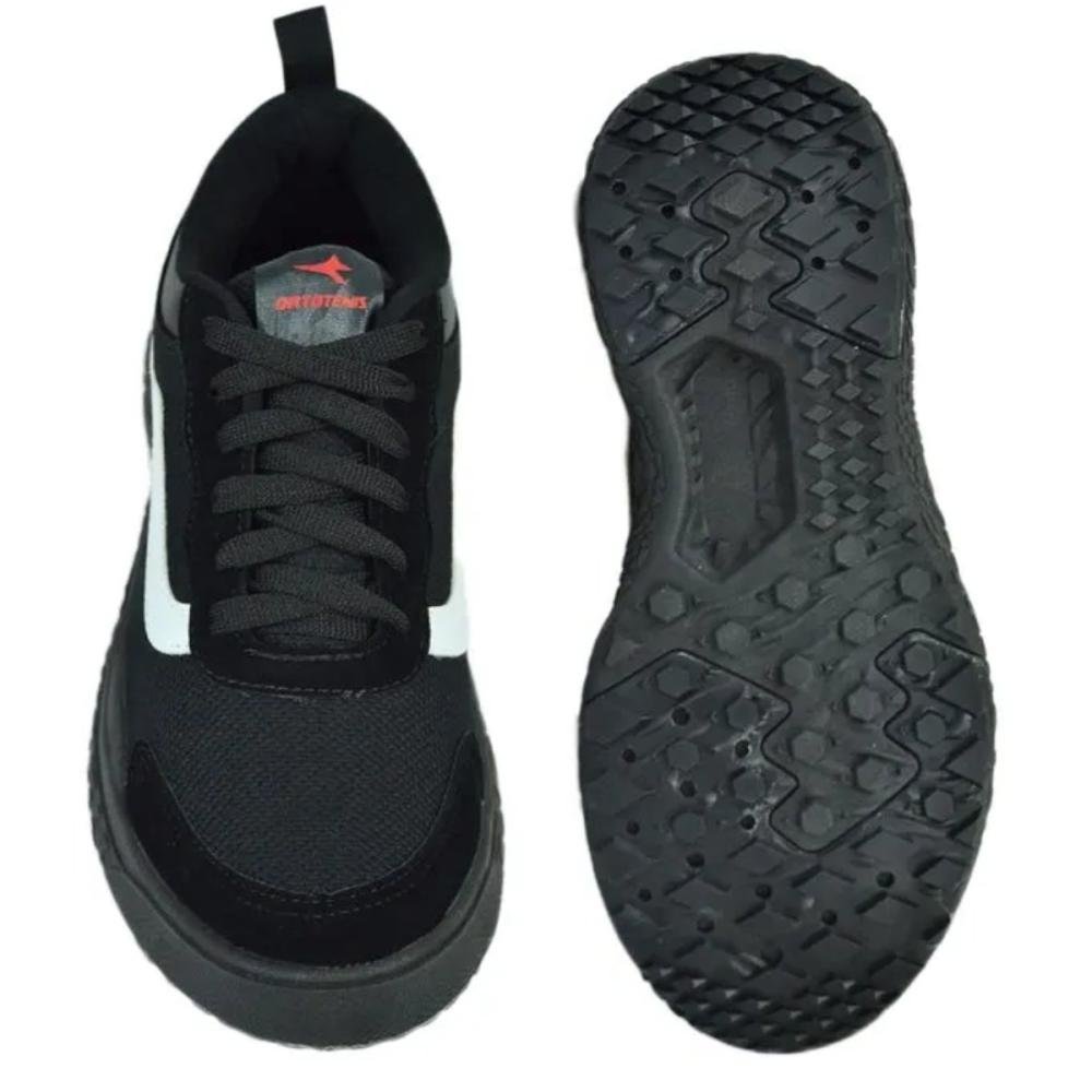 TÊNIS CASUAL ORTOTENIS UNISSEX P340N Preto/Branco 2