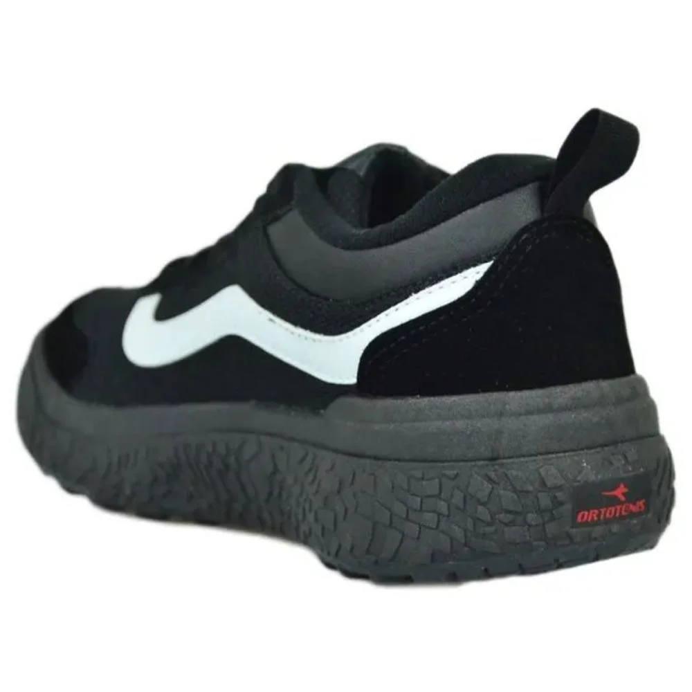 TÊNIS CASUAL ORTOTENIS UNISSEX P340N Preto/Branco 3