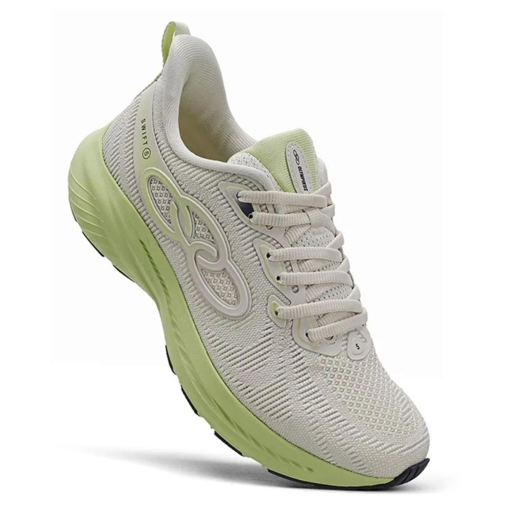 TÊNIS OLYMPIKUS SWIFT 5 FEMININO Off White/Verde 3